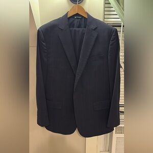 B By Brooks Brothers Navy Plaid suit 46R Pants 38/30